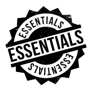 Essentials rubber stamp Stock Illustration