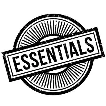 Essentials rubber stamp Stock Illustration
