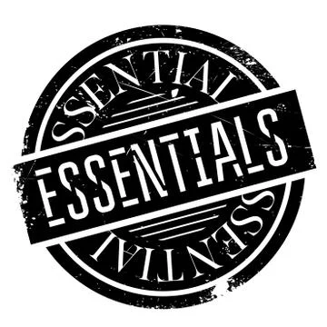 Essentials rubber stamp Stock Illustration