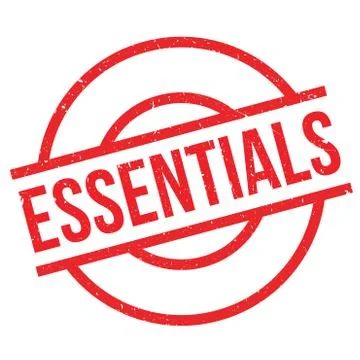 Essentials rubber stamp Stock Illustration