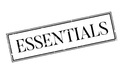 Essentials rubber stamp Stock Illustration
