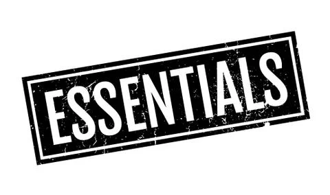 Essentials rubber stamp Stock Illustration