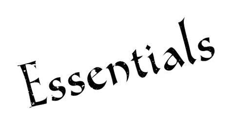 Essentials rubber stamp Stock Illustration