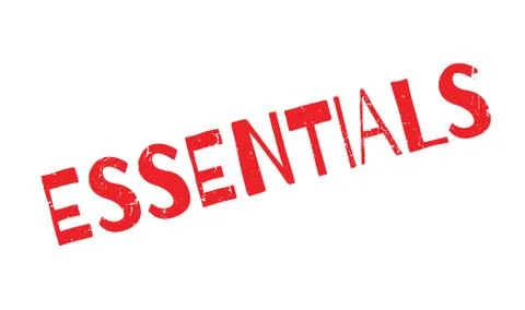Essentials rubber stamp Stock Illustration
