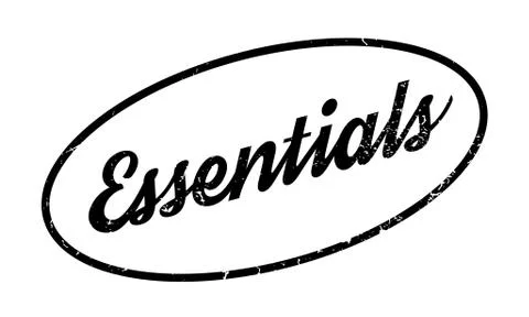 Essentials rubber stamp Stock Illustration