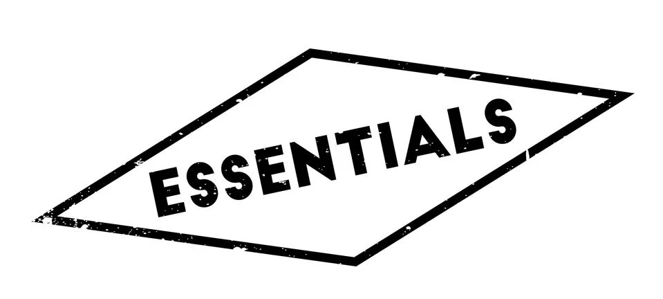 Essentials rubber stamp Stock Illustration