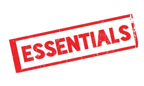 Essentials rubber stamp Stock Illustration