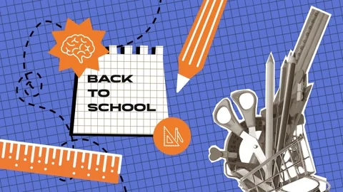 Essentials for a successful back to school preparation with school supplies and Stock Footage 322550734