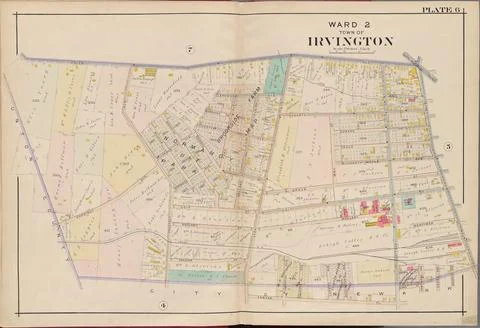 Essex County, V. 3, Double Page Plate No. 6 Map bounded by Union Ave., Cli... Stock Photos