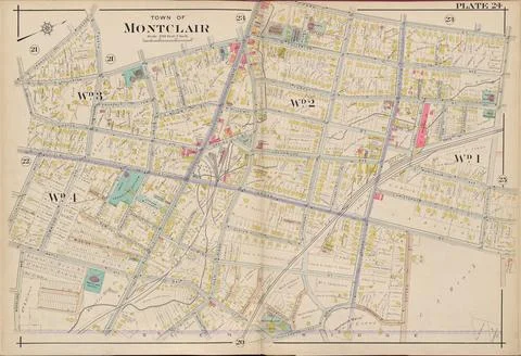 Essex County, V. 3, Double Page Plate No. 24 Map bounded by Park St., Ches... Stock Photos