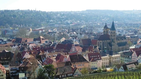 Esslingen high angle view Stock Footage 89234701