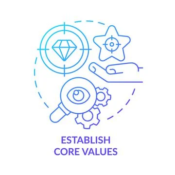 Establish core values blue gradient concept icon Stock Illustration