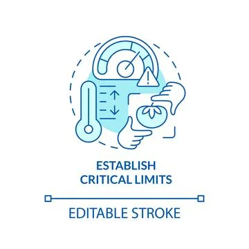 Establish critical limits turquoise concept icon Stock-Illustration