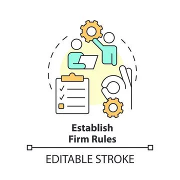 Establish firm rules concept icon Stock Illustration