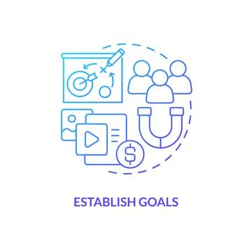 Establish goals blue gradient concept icon Stock Illustration