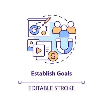 Establish goals concept icon Stock Illustration