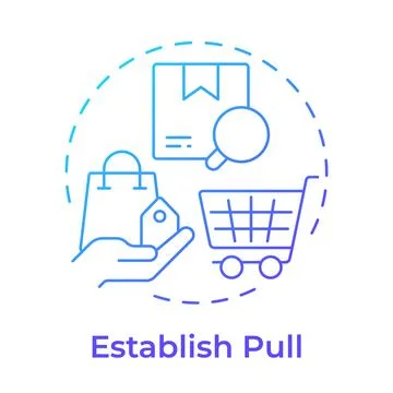 Establish pull blue gradient concept icon Stock Illustration