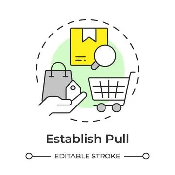 Establish pull multi color concept icon Stock Illustration