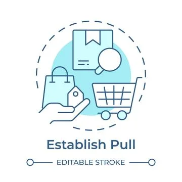 Establish pull soft blue concept icon Stock Illustration