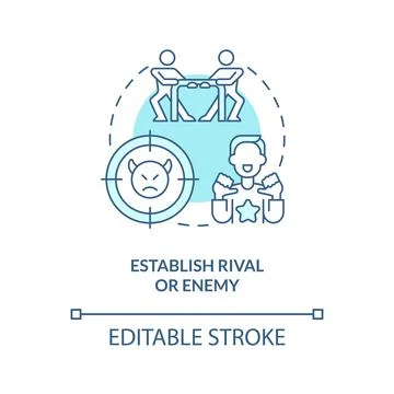 Establish rival and enemy turquoise concept icon Stock Illustration