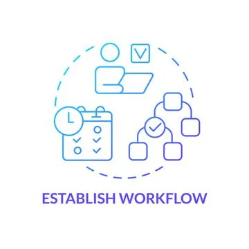 Establish workflow blue gradient concept icon Stock Illustration