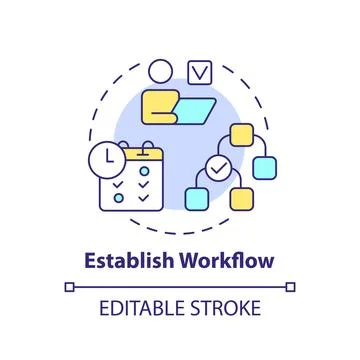 Establish workflow concept icon Stock Illustration