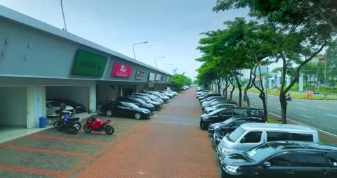 Established Aerial View of BEZ Auto Center, Property of Paramount Land Group Stock Footage 168980618