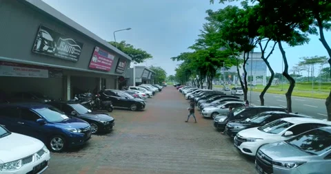 Established Aerial View of BEZ Auto Center, Property of Paramount Land Group Stock Footage 168980960