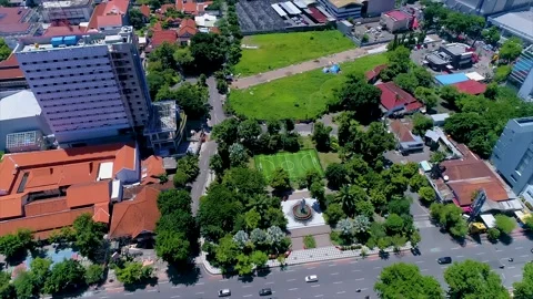 Established Aerial View of Dense Residential Areas in the City of Surabaya Stock Footage 168936775