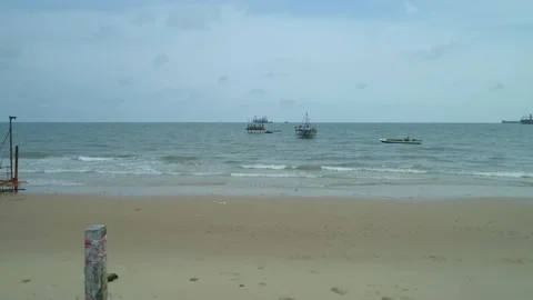 Established Aerial View of Temporary Oil Rigs at Banua Parta Beach Balikpapan Stock Footage 130611532