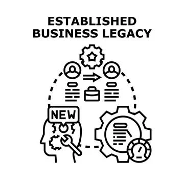 Established business legacy passing knowledge and expertise Illustrazione stock