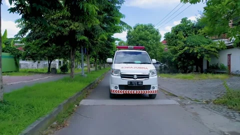 Established Shot of Ambulance in Action, Tracking Shot Video stock 168941751