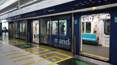 Established Shot of Bundaran HI MRT Station Video stock 132059952
