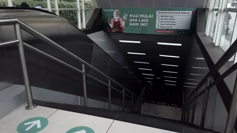 Established Shot of Bundaran HI MRT Station Video stock 132074145