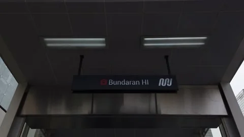 Established Shot of Bundaran HI MRT Station Video stock 132074644