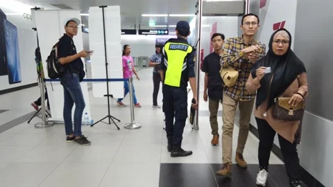 Established Shot of Bundaran HI MRT Station Video stock 132076414