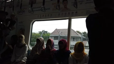 Established Shot of Inside MRT Jakarta Train Stock Footage 132057706