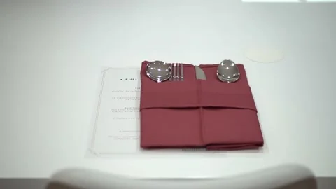 Established Shot Of Table Spoon Set on The Table Stock Footage 132016036