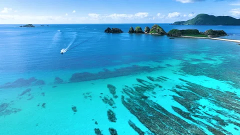 Establishing aerial drone shots of pristine parts of Kerama islands, Okinawa. Stock-Footage 249248053