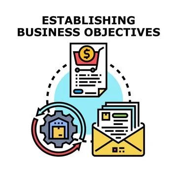 Establishing business objectives creating successful strategies Stock Illustration