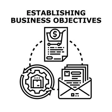 Establishing business objectives creating successful strategies Stock Illustration