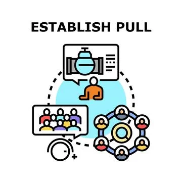 Establishing business pull strategy vector concept Stock Illustration