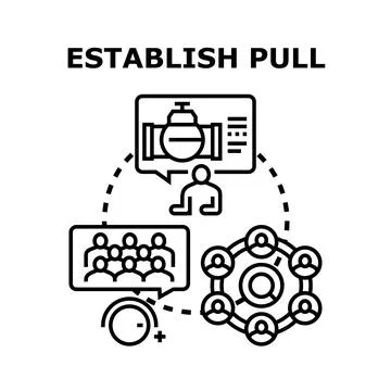Establishing business pull strategy vector concept Stock Illustration