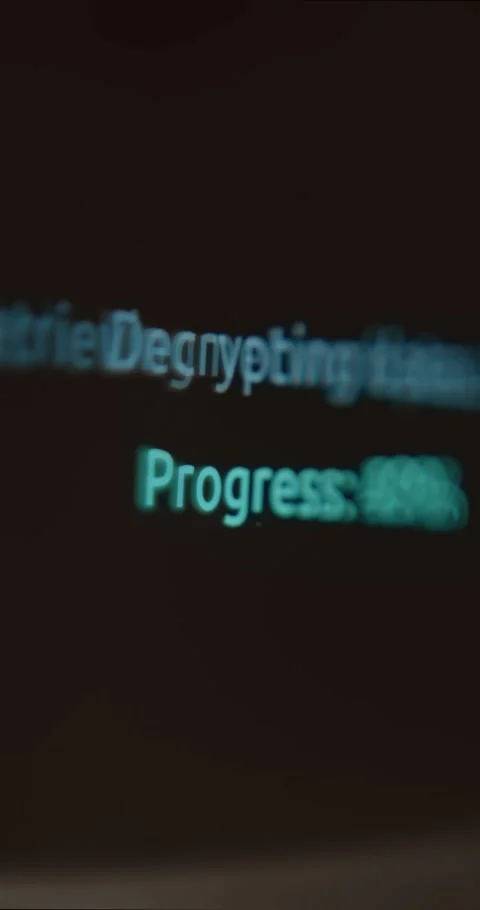 Establishing connection, decrypting data, finalizing connection. Hacking concept Stock Footage 323367321