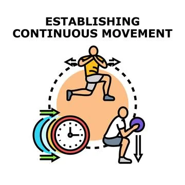 Establishing continuous movement during workout training exercise Иллюстрация
