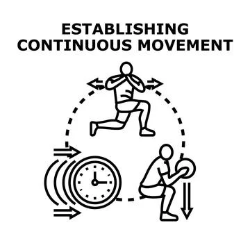 Establishing continuous movement during workout training exercise 스톡 일러스트