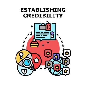 Establishing credibility concept vector drawing people trust Stock Illustration