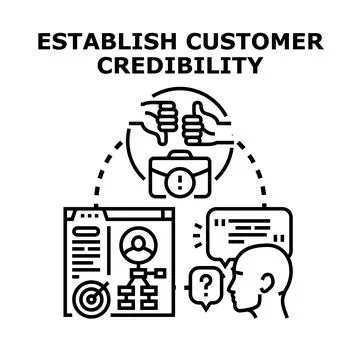 Establishing customer credibility using data and feedback 스톡 일러스트