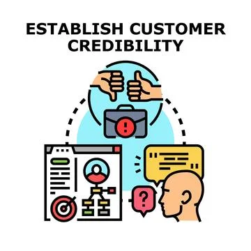 Establishing customer credibility using data and feedback Illustrazione stock
