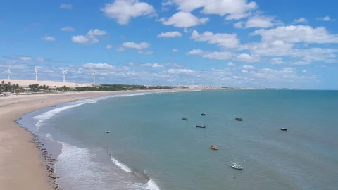 Establishing Drone Shot  over Flecheiras Beach - Ceará Brazil Video stock 152048840
